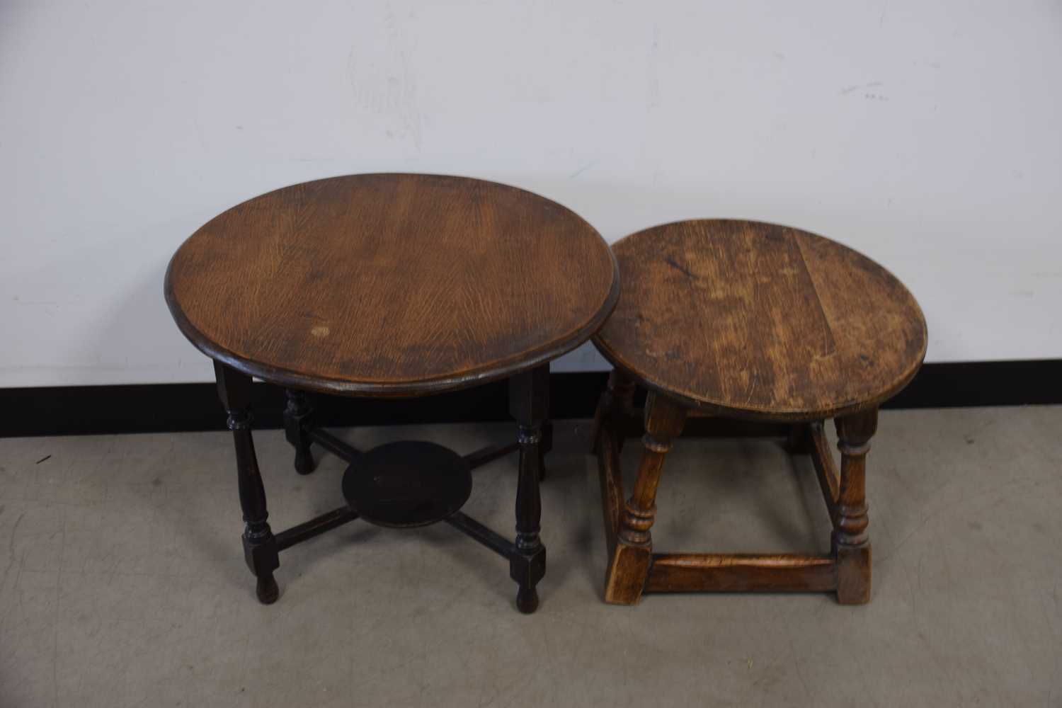 Lot 78 - Two 20th century oak occasional tables