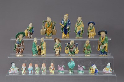 Lot 195 - A collection of 20th century Chinese ceramic figurines