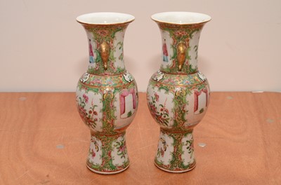 Lot 218 - A pair first half of the 20th century Cantonese porcelain vases