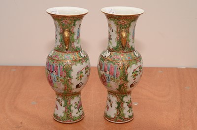 Lot 218 - A pair first half of the 20th century Cantonese porcelain vases
