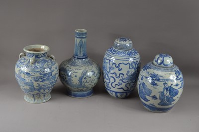 Lot 221 - A group of four modern Chinese blue and white porcelain items