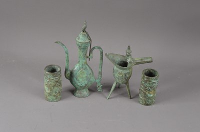 Lot 224 - Four modern Chinese antique style metal items