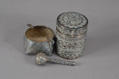 Lot 230 - A mid 20th century Indian silver canister