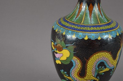 Lot 233 - A Chinese cloisonné baluster vase