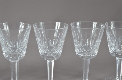 Lot 245 - A set of seven Waterford Crystal glass wine glasses