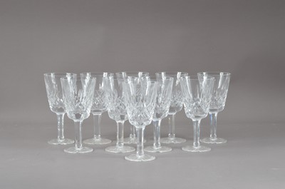 Lot 247 - A collection of ten Waterford Crystal small wine glasses