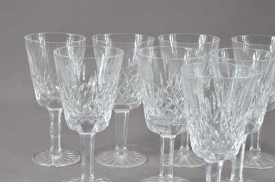 Lot 247 - A collection of ten Waterford Crystal small wine glasses