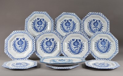 Lot 252 - A collection of tin glazed earthenware dinner wares