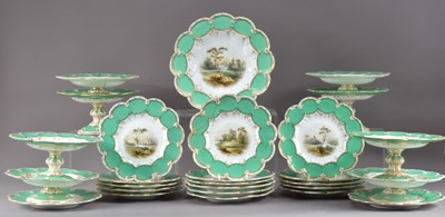 Lot 264 - A 19th century Staffordshire porcelain dessert service