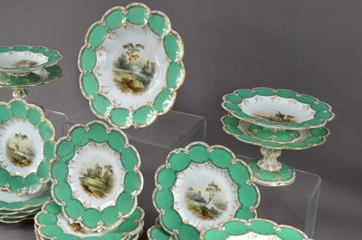 Lot 264 - A 19th century Staffordshire porcelain dessert service