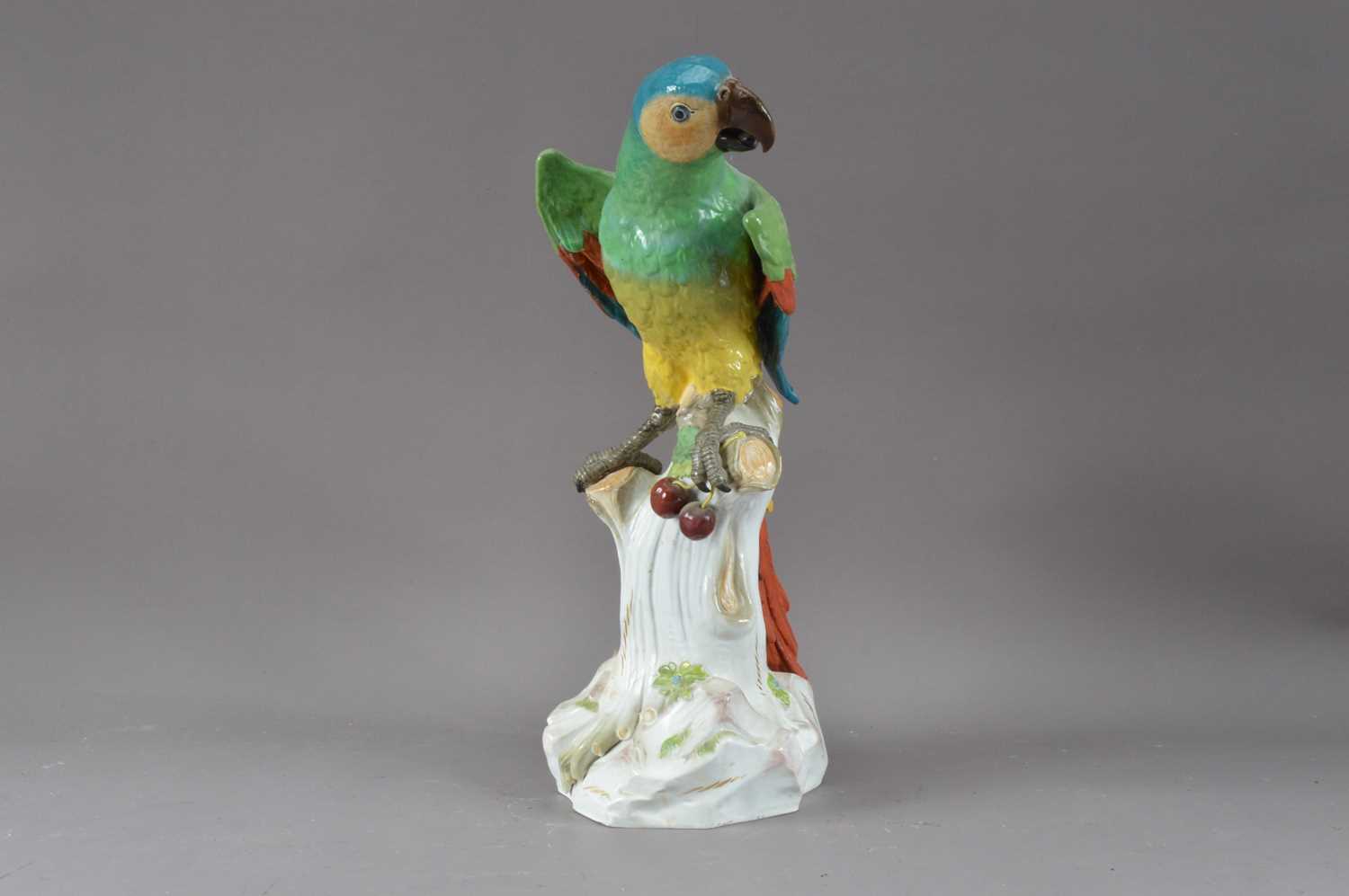 Lot 267 - An early 20th century Meissen porcelain parrot