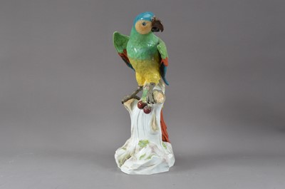 Lot 267 - An early 20th century Meissen porcelain parrot