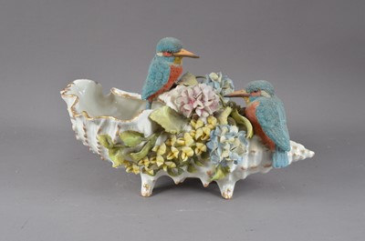Lot 277 - A German early 20th century porcelain shell centre-piece