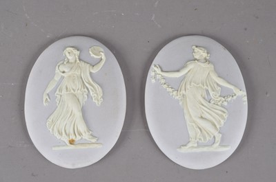 Lot 279 - A pair of 19th century Wedgwood porcelain plaques