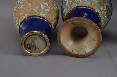 Lot 287 - Three Doulton Lambeth salt-glaze stoneware vases