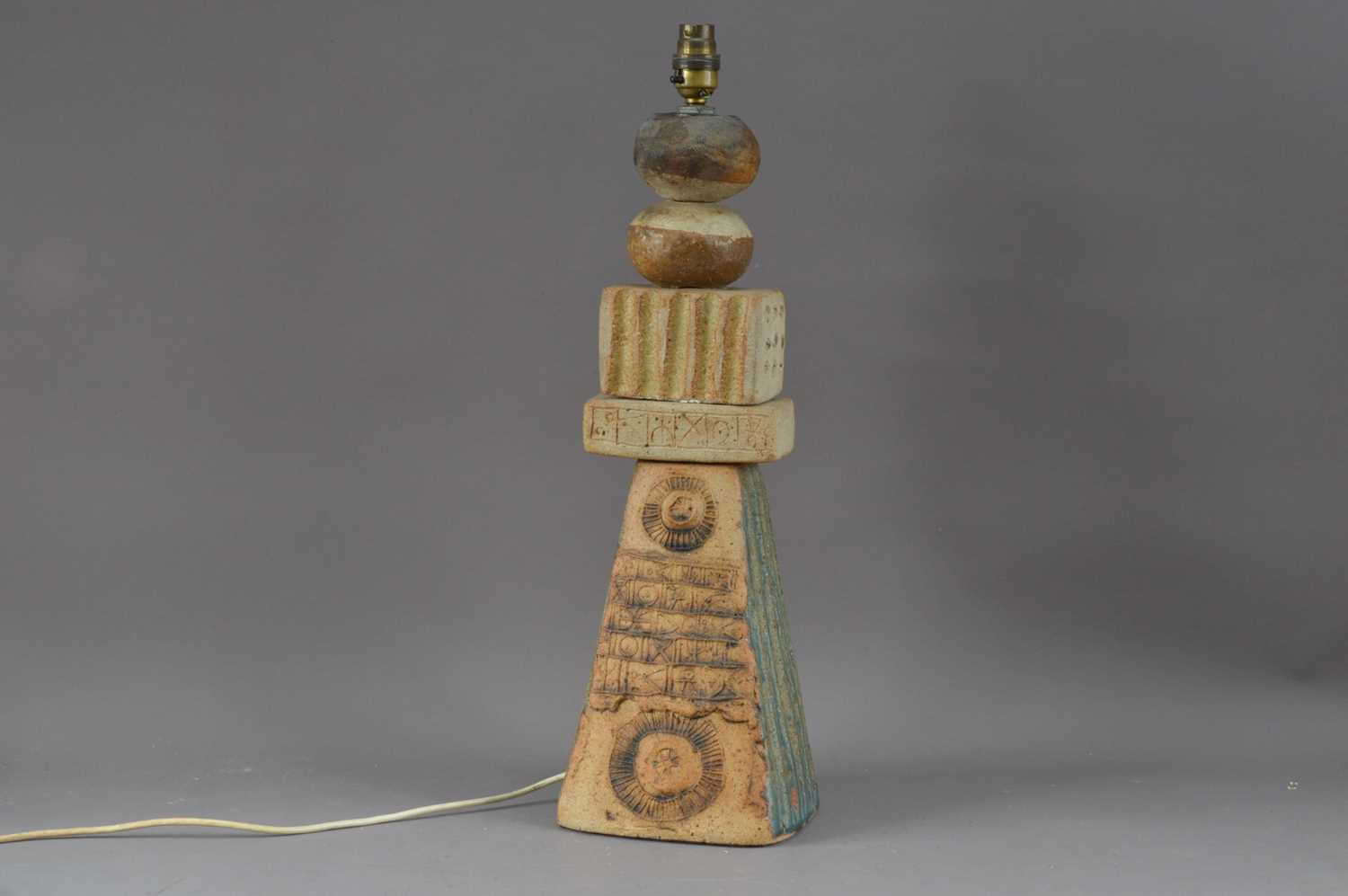 Lot 317 - A Pottery lamp base