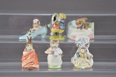 Lot 325 - A group of six Royal albert ceramic Beatrix Potter figurines