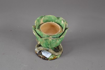Lot 349 - A Victorian majolica Palissy style comport
