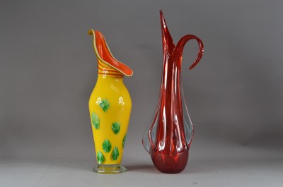 Lot 363 - Two studio glass vases