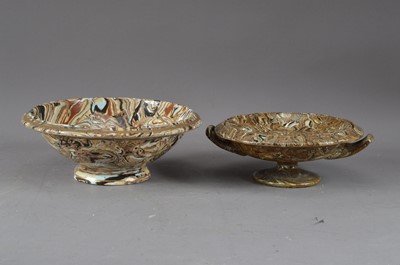 Lot 373 - A small collection of Staffordshire marbleware