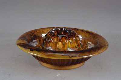 Lot 383 - A c.1930's Davidsons brown cloudy glass bowl and posy stand