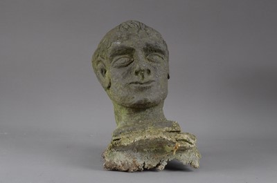 Lot 388 - A reconstituted stone head of a man
