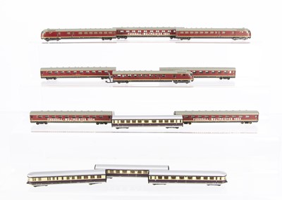 Lot 615 - unboxed Arnold German N Gauge Railcar and Coaching Stock