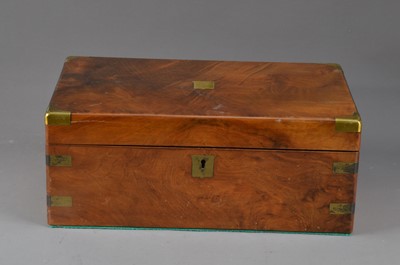 Lot 458 - A Victorian mahogany and brass bound writing slope