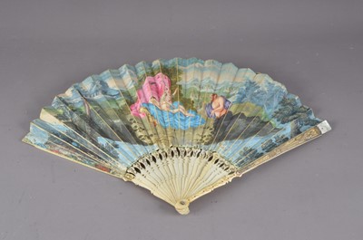 Lot 467 - An 18th century French carved bone fan