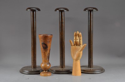 Lot 541 - Three wooden hat stands