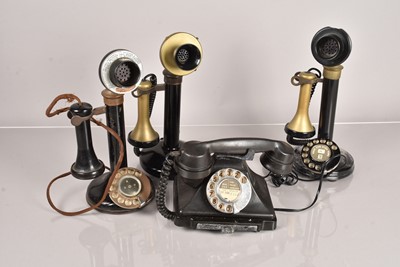 Lot 11 - Three vintage Stick Telephones