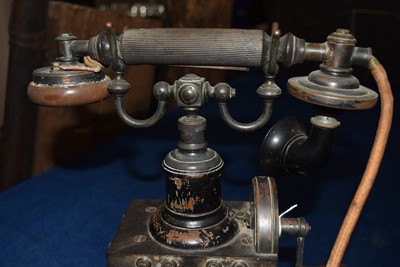 Lot 15 - An early 20th Century Ericsson No.16 Skeletal hand crank telephone