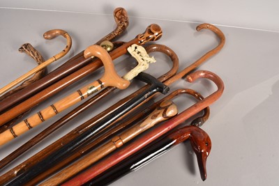 Lot 73 - A good collection of Walking Sticks and Canes