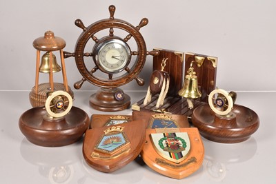 Lot 128 - An assortment of Shipping wooden items