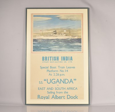 Lot 148 - British India Steam Navigation Company  S.S Uganda poster