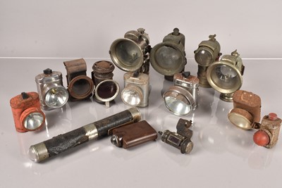 Lot 162 - A collection of Bicycle and other vehicle lamps