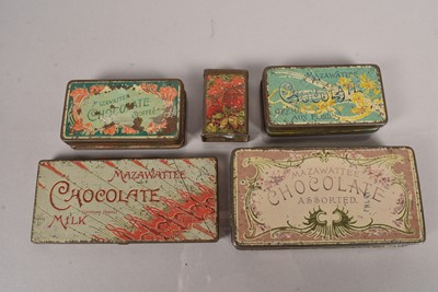 Lot 205 - A group of five late 20th Century Mazawattee Chocolate tins