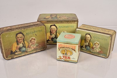 Lot 206 - A collection of four early 20th Century Mazawattee Tea printed Tea Cannisters