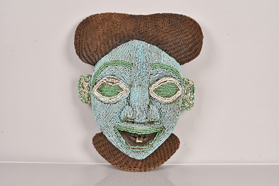 Lot 282 - An African Beaded Bamileke Mask