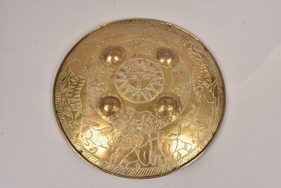 Lot 307 - A Middle Eastern Brass circular shield