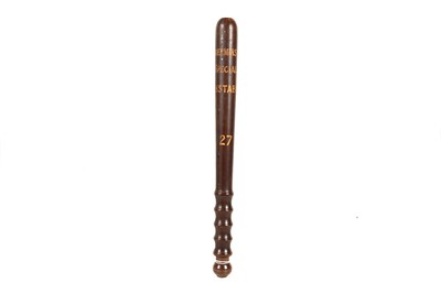 Lot 436 - A Kidderminster Constabulary Special Constable wooden Police Truncheon