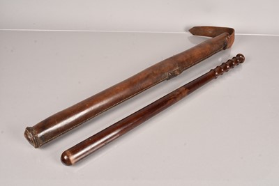 Lot 446 - A vintage Mounted Police Officer's wooden Truncheon