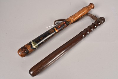 Lot 480 - Two Vintage War Department Wooden Truncheons