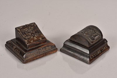 Lot 520 - Two Boer War period carved desk items