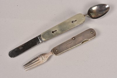 Lot 564 - A WWI silver hallmarked Officer's Campaign set