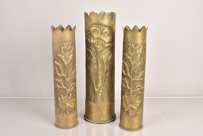 Lot 573 - A large 1913 dated Trench Art shell