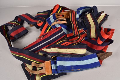 Lot 578 - A selection of British Coloured Regimental Stable Belts