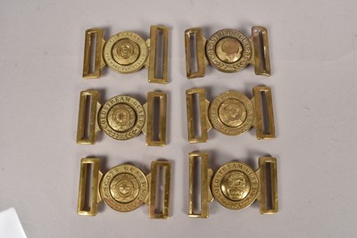 Lot 582 - A group of six Regimental belt buckles