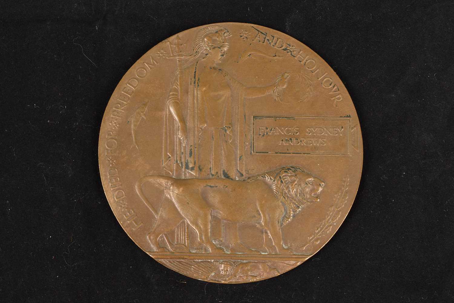 Lot 740 - A WWI Memorial Plaque