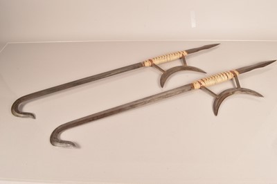 Lot 757 - A pair of Chinese Hook swords